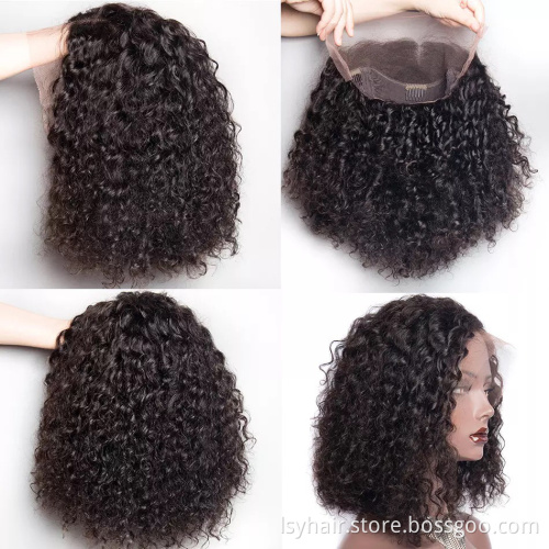 Wholesale Cheap Raw Indian Virgin Kinky Curly Human Hair Hd Full Lace Frontal Wig Natural Human Hair Transparent Lace Front Wig